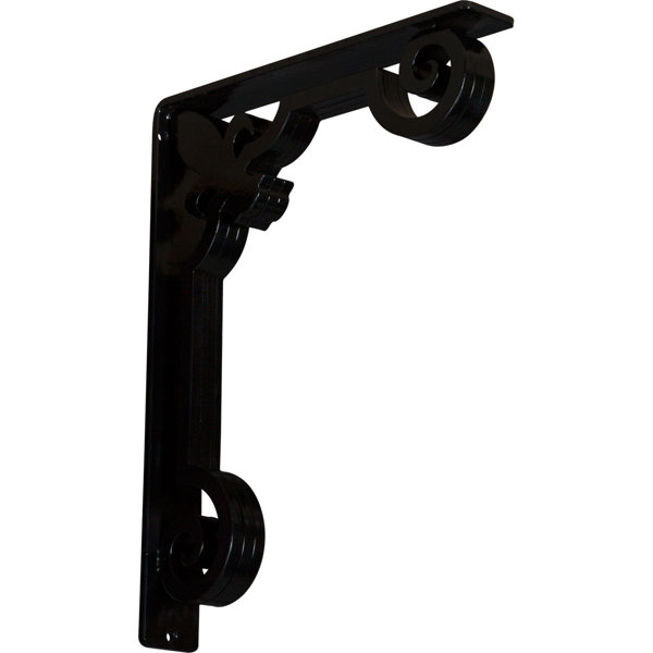 PCI Enterprises Fleur De Lis Wrought Iron Bracket, (Triple center brace